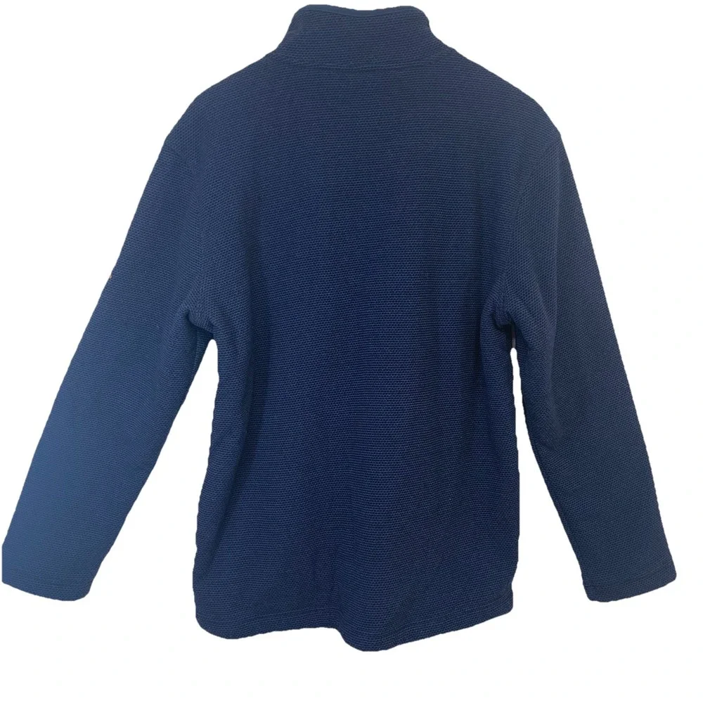 Orvis Sherpa Lined 1/4 Zip Sweatshirt Men Small Blue Pockets Outdoor Casual Work
